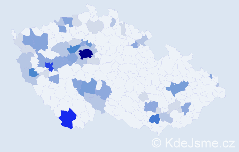 Příjmení: 'Zvonař', počet výskytů 175 v celé ČR