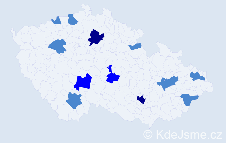 Příjmení: 'Ward', počet výskytů 19 v celé ČR