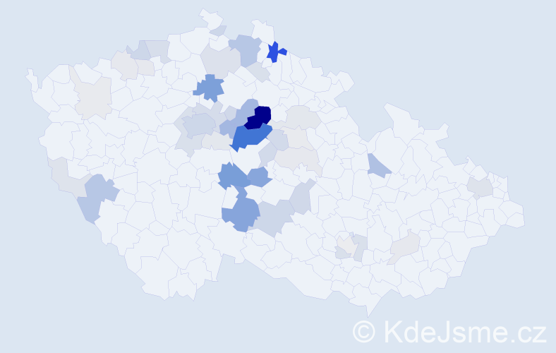 Příjmení: 'Hotovec', počet výskytů 174 v celé ČR