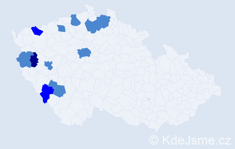 Příjmení: 'Černega', počet výskytů 16 v celé ČR