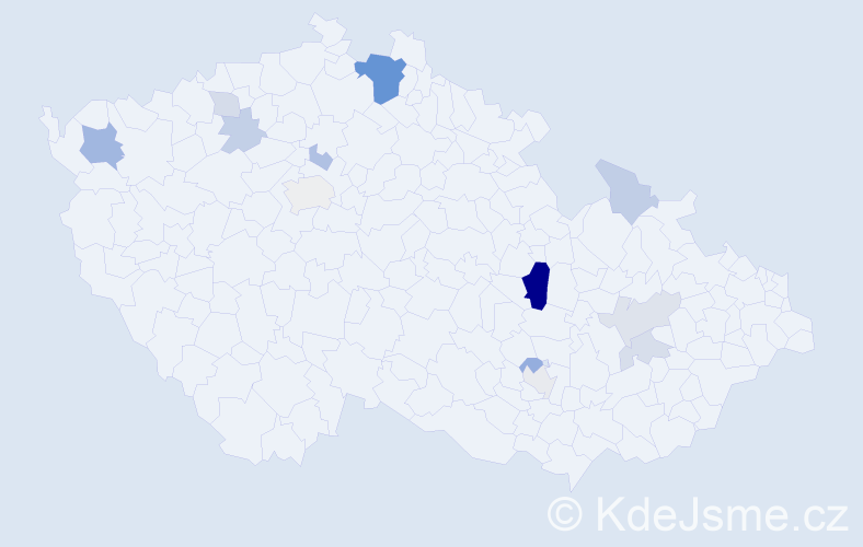 Příjmení: 'Mudrá', počet výskytů 30 v celé ČR