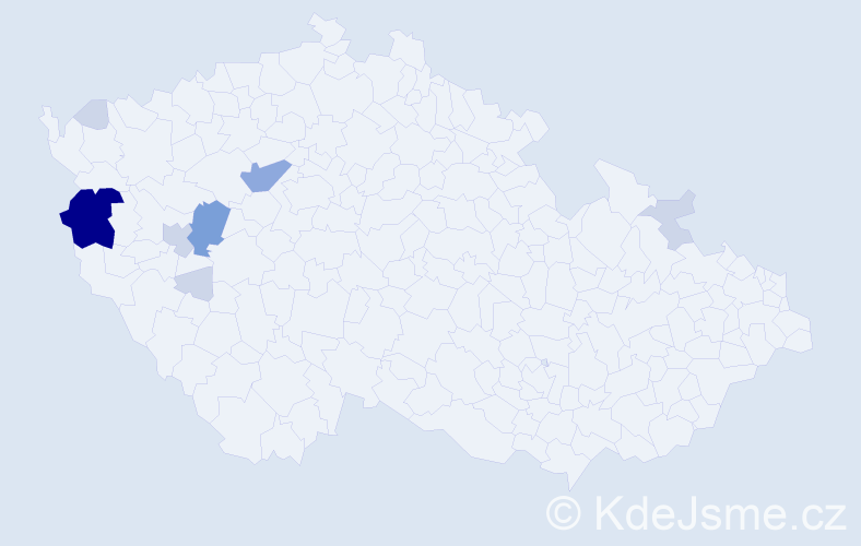 Příjmení: 'Terela', počet výskytů 24 v celé ČR