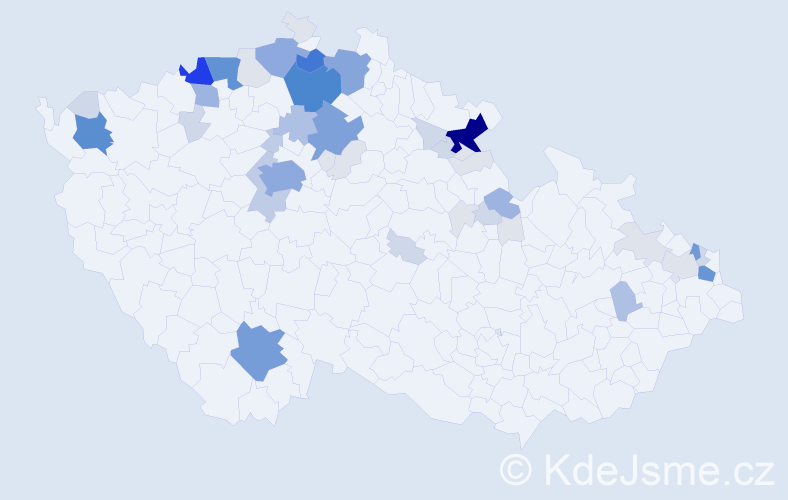 Příjmení: 'Turko', počet výskytů 211 v celé ČR