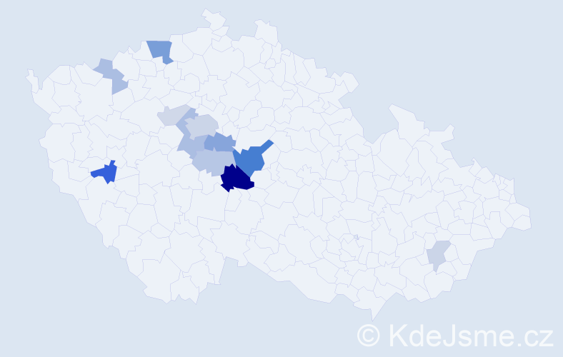 Příjmení: 'Kehar', počet výskytů 30 v celé ČR