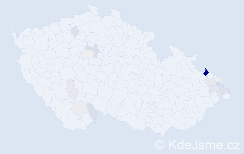 Příjmení: 'Baranek', počet výskytů 45 v celé ČR