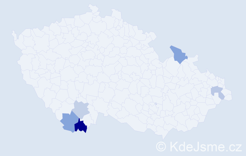 Příjmení: 'Szojková', počet výskytů 6 v celé ČR