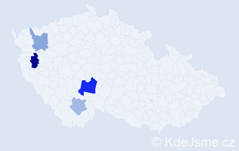 Příjmení: 'Foitíková', počet výskytů 6 v celé ČR