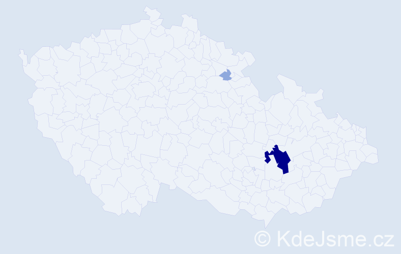Příjmení: 'Praskačová', počet výskytů 8 v celé ČR