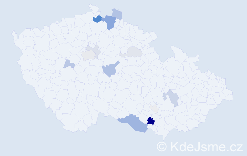 Příjmení: 'Dřevínek', počet výskytů 32 v celé ČR