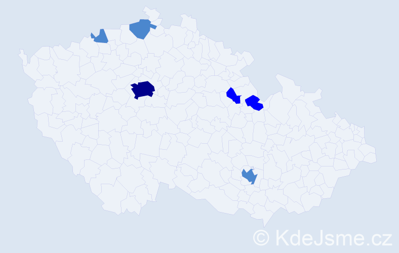 Příjmení: 'Klubertová', počet výskytů 10 v celé ČR