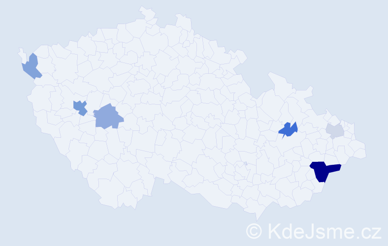 Příjmení: 'Pavlendová', počet výskytů 12 v celé ČR