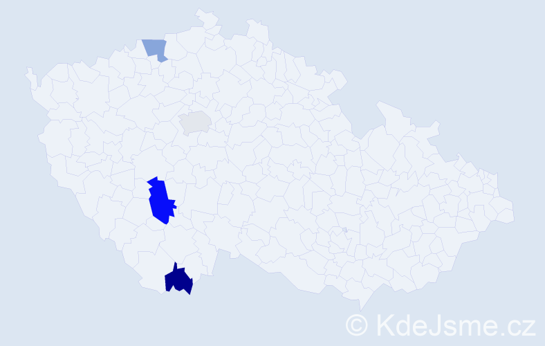 Příjmení: 'Tanáčová', počet výskytů 5 v celé ČR