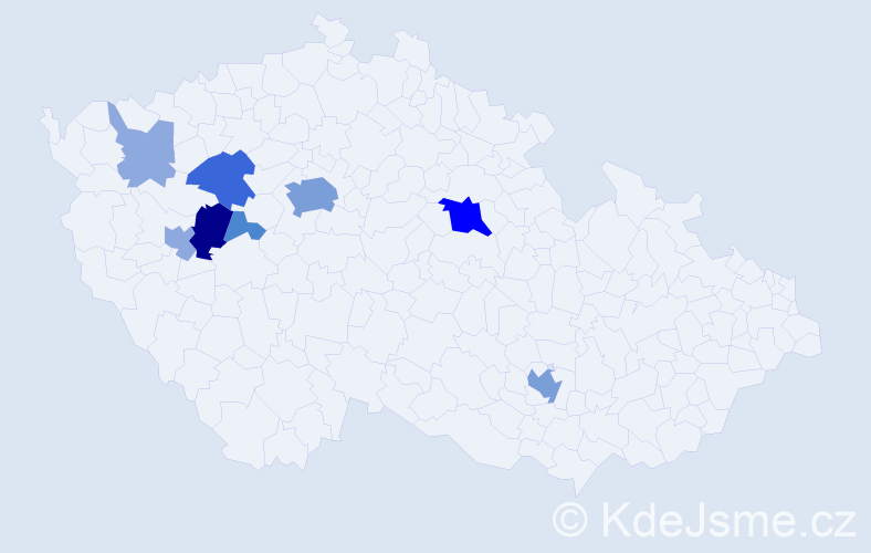 Příjmení: 'Sommr', počet výskytů 25 v celé ČR