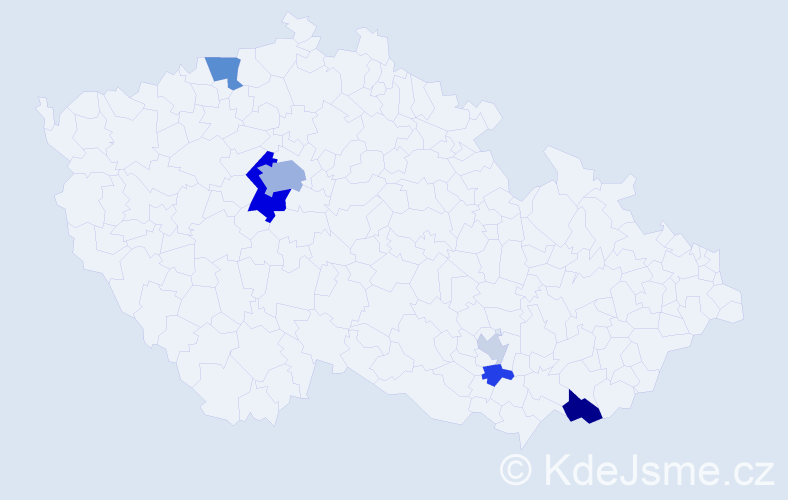 Příjmení: 'Pereira', počet výskytů 16 v celé ČR
