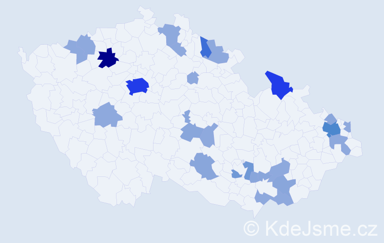 Příjmení: 'Drinková', počet výskytů 58 v celé ČR