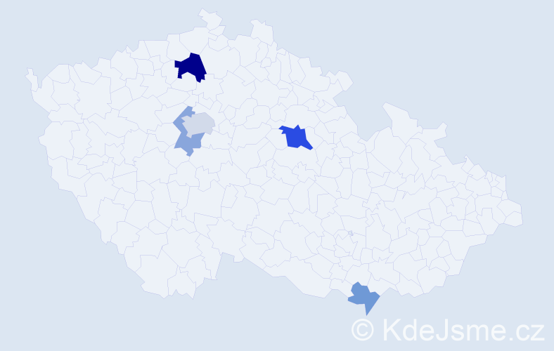 Příjmení: 'Pucek', počet výskytů 10 v celé ČR