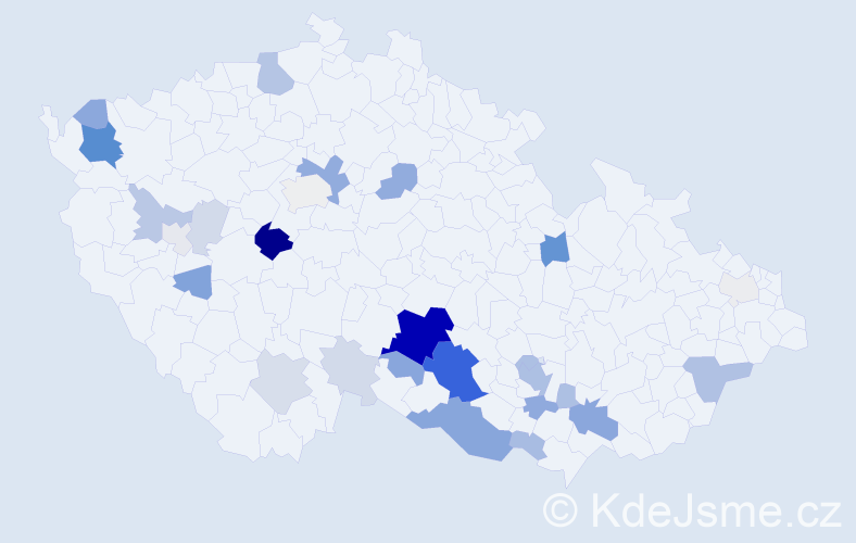 Příjmení: 'Vetchý', počet výskytů 114 v celé ČR