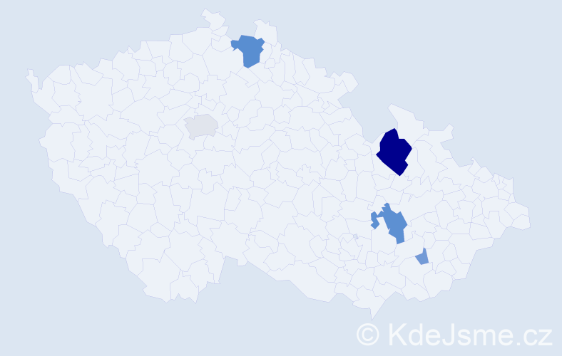 Příjmení: 'Ocilka', počet výskytů 16 v celé ČR