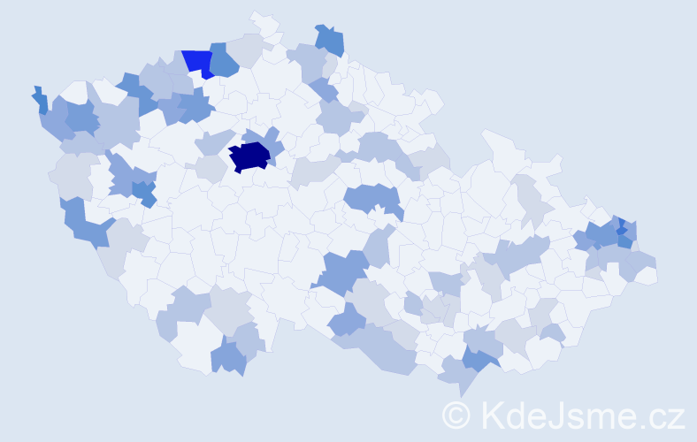 Příjmení: 'Kuzma', počet výskytů 209 v celé ČR