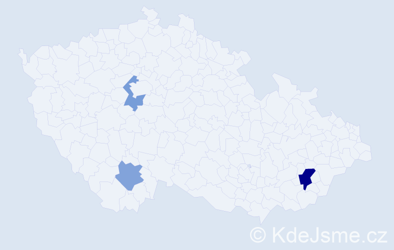 Příjmení: 'Valčo', počet výskytů 5 v celé ČR
