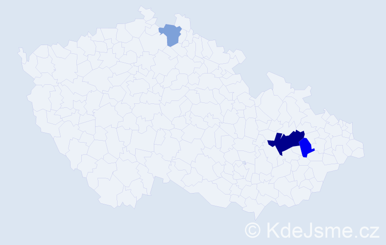 Příjmení: 'Lanerová', počet výskytů 6 v celé ČR