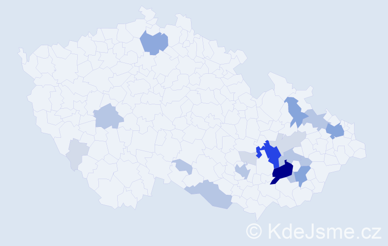 Příjmení: 'Kozárek', počet výskytů 62 v celé ČR
