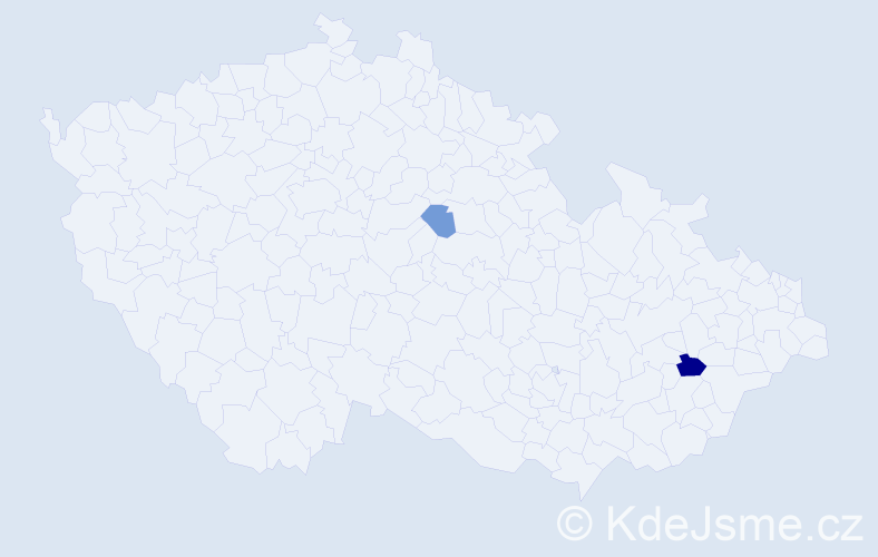 Příjmení: 'Mikovová', počet výskytů 3 v celé ČR