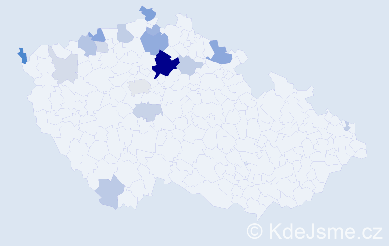 Příjmení: 'Mertinová', počet výskytů 46 v celé ČR