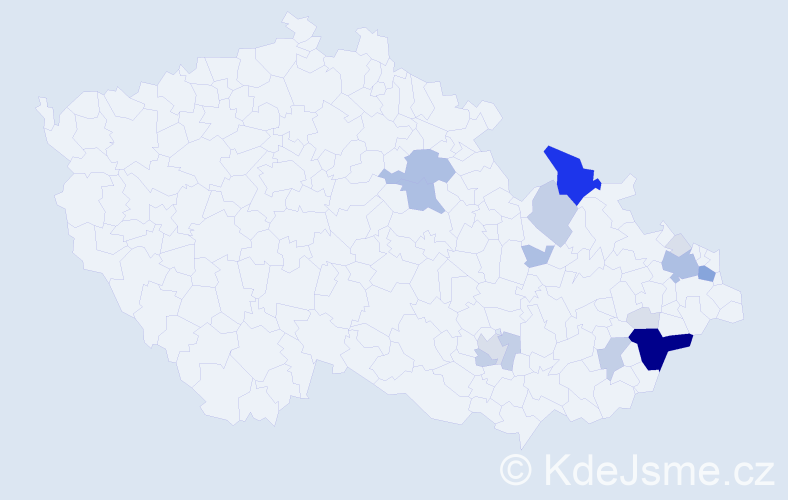 Příjmení: 'Papšík', počet výskytů 63 v celé ČR