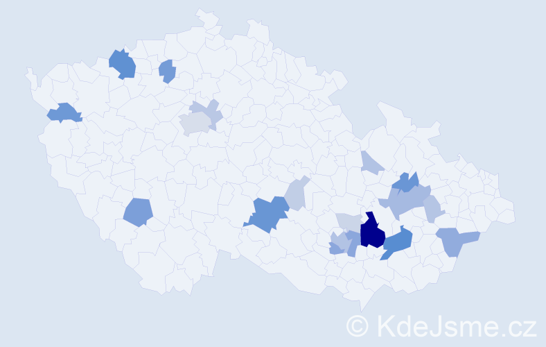 Příjmení: 'Meitner', počet výskytů 73 v celé ČR