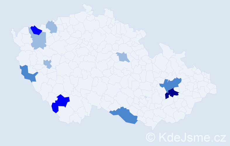 Příjmení: 'Kobanová', počet výskytů 20 v celé ČR