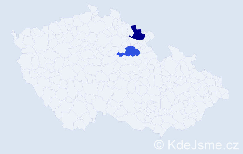 Příjmení: 'Hunana', počet výskytů 4 v celé ČR