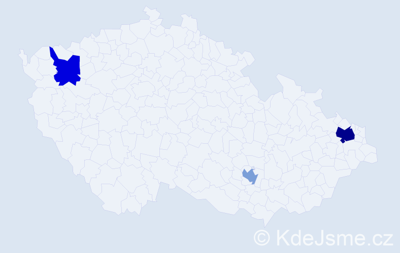 Příjmení: 'Krivy', počet výskytů 5 v celé ČR