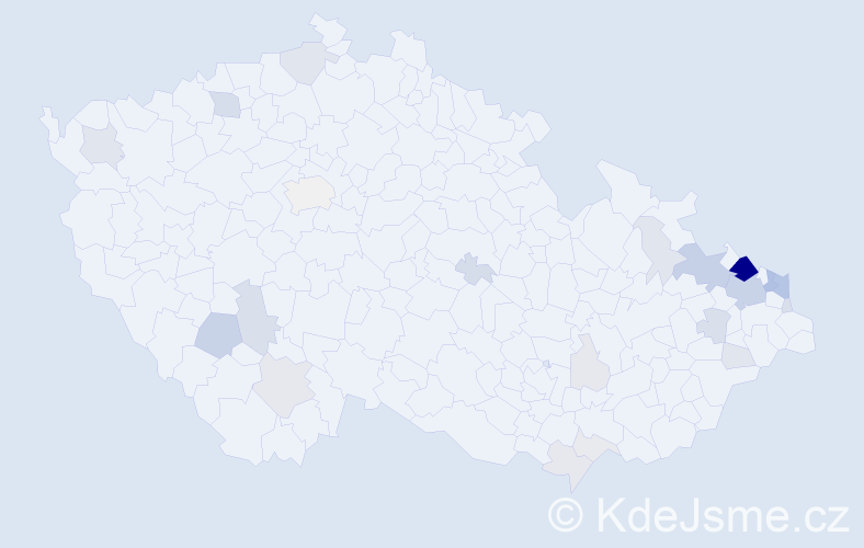Příjmení: 'Rončka', počet výskytů 90 v celé ČR