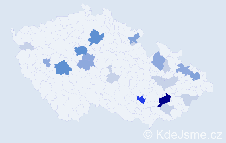 Příjmení: 'Surynek', počet výskytů 59 v celé ČR