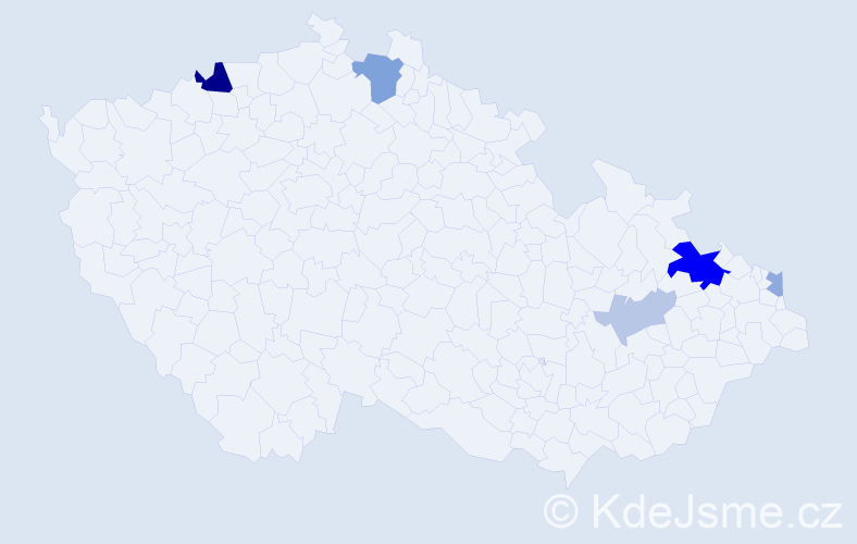 Příjmení: 'Mrovčáková', počet výskytů 12 v celé ČR