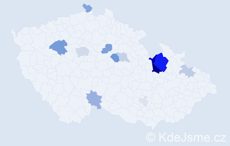 Příjmení: 'Titzlová', počet výskytů 25 v celé ČR