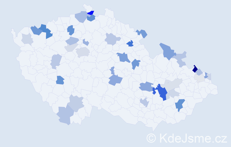 Příjmení: 'Forgáčová', počet výskytů 80 v celé ČR