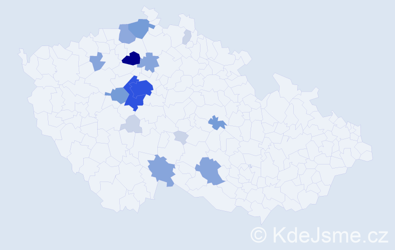 Příjmení: 'Dyrynková', počet výskytů 58 v celé ČR