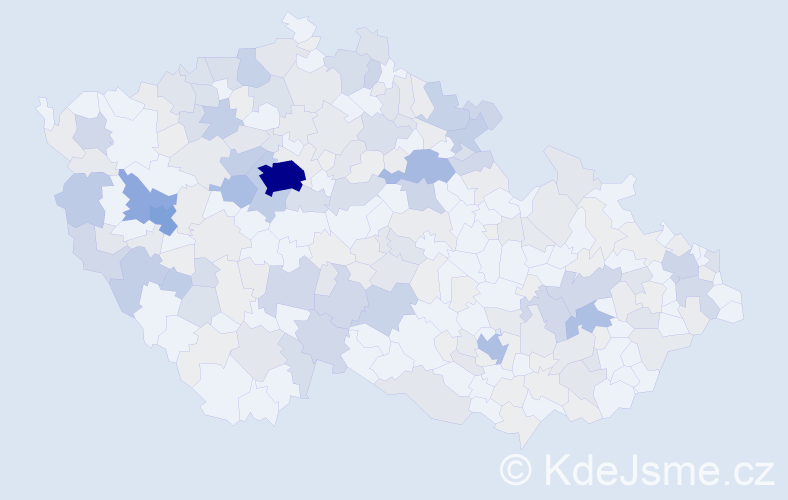 Příjmení: 'Roubal', počet výskytů 879 v celé ČR