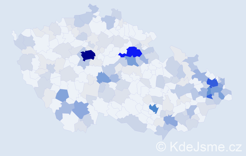 Příjmení: 'Veselka', počet výskytů 604 v celé ČR