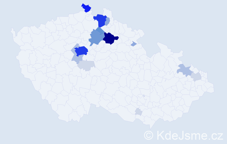 Příjmení: 'Helikarová', počet výskytů 70 v celé ČR