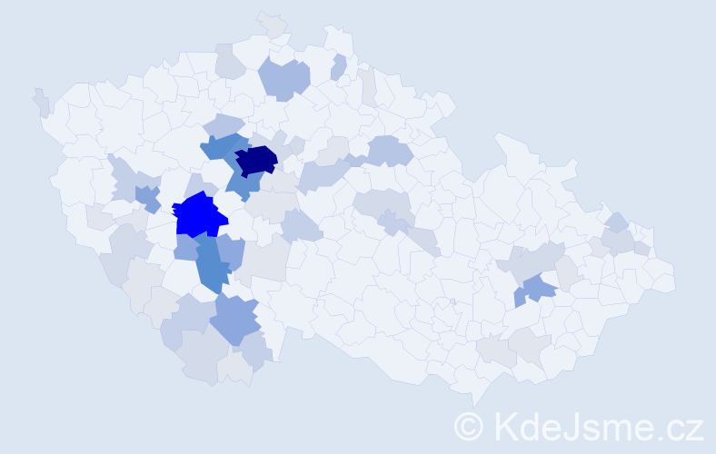 Příjmení: 'Teska', počet výskytů 215 v celé ČR