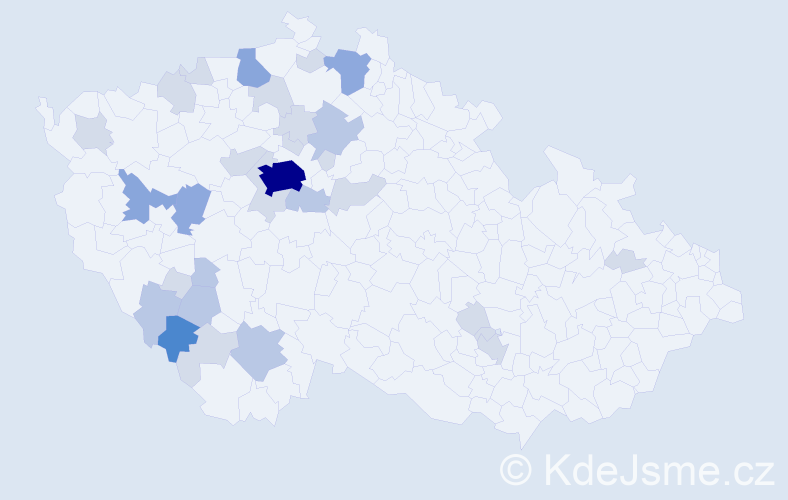 Příjmení: 'Kyznar', počet výskytů 70 v celé ČR