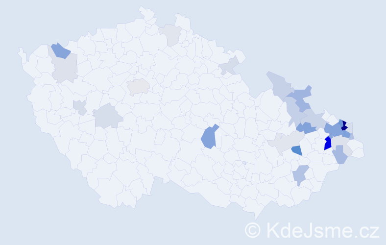 Příjmení: 'Krmášková', počet výskytů 78 v celé ČR