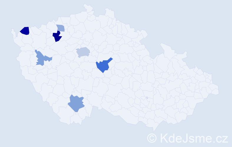 Příjmení: 'Demut', počet výskytů 14 v celé ČR