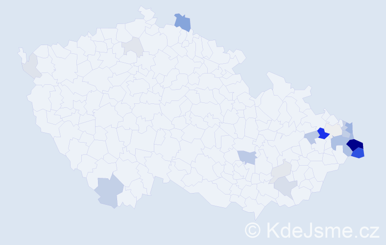Příjmení: 'Madziová', počet výskytů 79 v celé ČR
