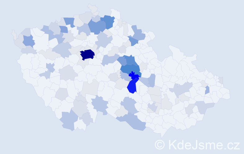 Příjmení: 'Odvárka', počet výskytů 398 v celé ČR