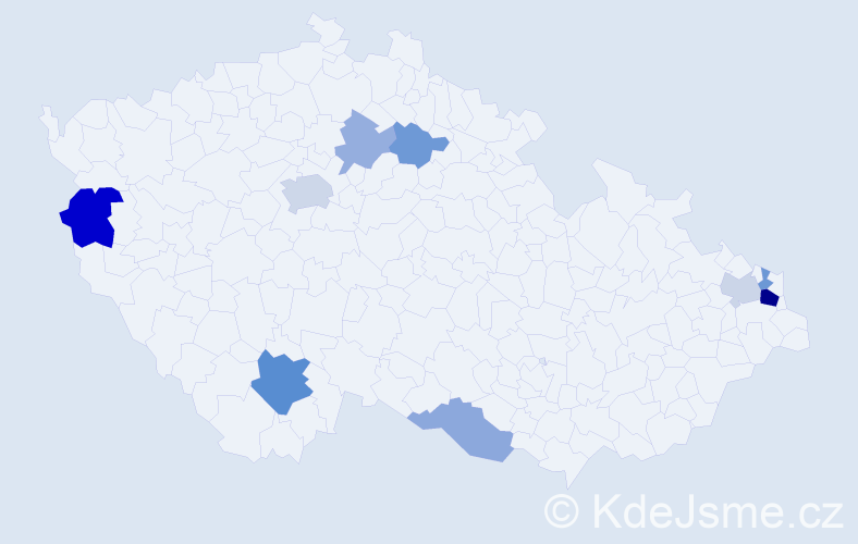 Příjmení: 'Drbúlová', počet výskytů 18 v celé ČR