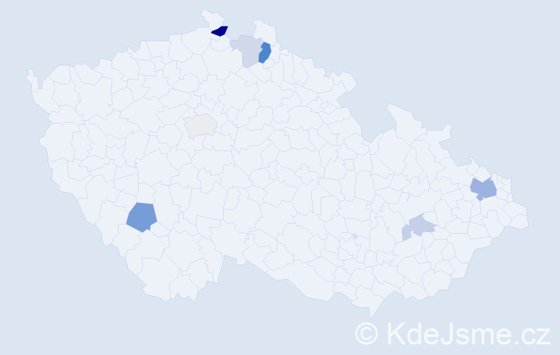 Příjmení: 'Koral', počet výskytů 17 v celé ČR